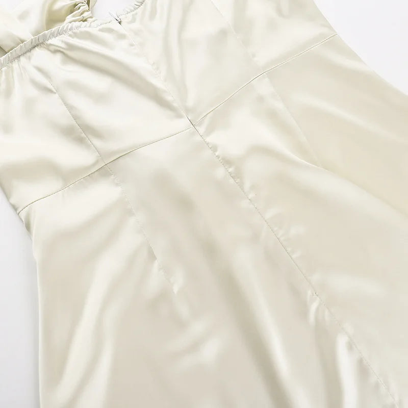 Women's Summer Tie Front Cut Out Mini Backless A-Line Backless Dress