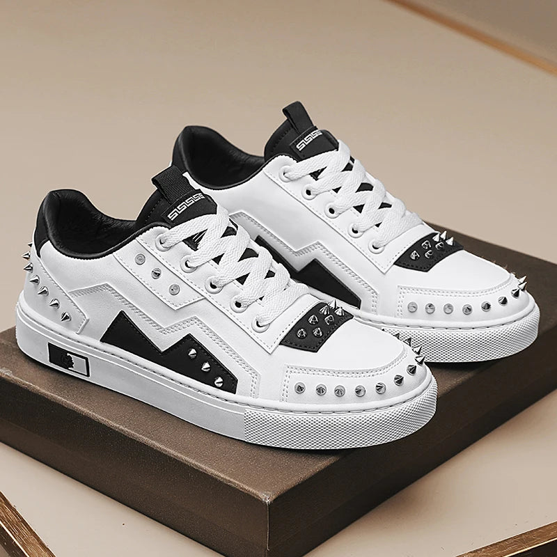 Men's Rivet Design Sneakers - Casual Sports Trainers