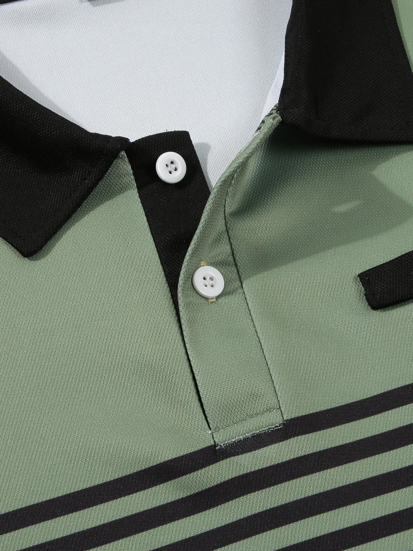 Men's Summer Polo Patchwork Short Sleeve Smart Casual Striped Turn Down Collar Shirt