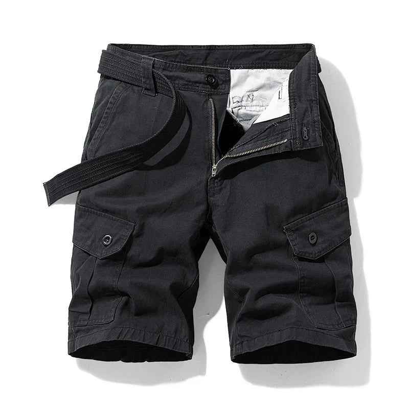 Summer Cotton Cargo Shorts - Multi-Pocket Casual Knee Length Shorts