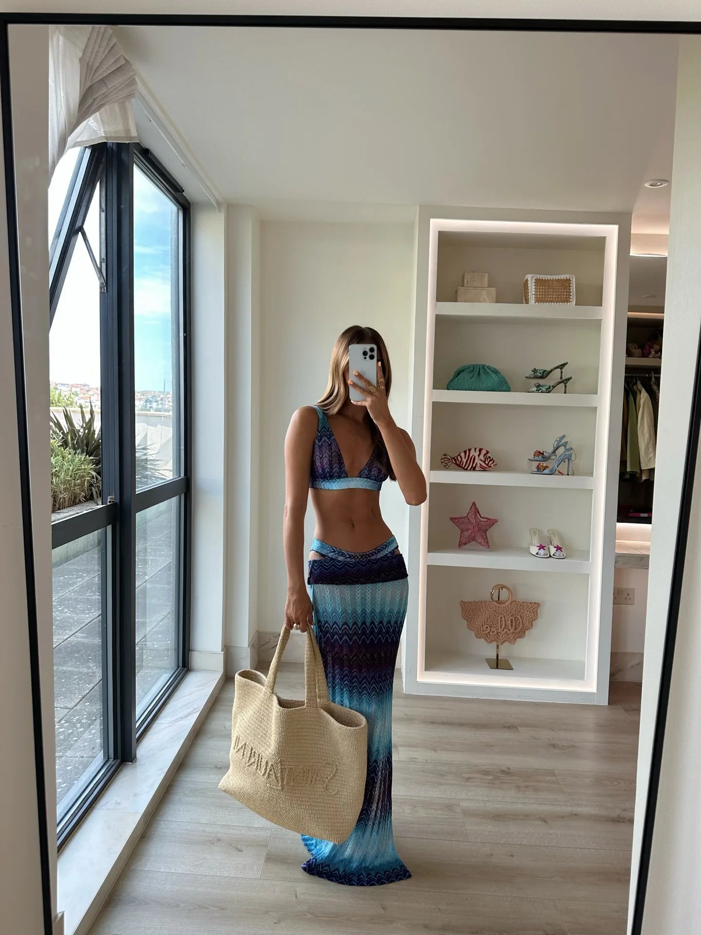 Women's Strapless Print Bandage Maxi Dress - Split Cover Up & Evening Wear