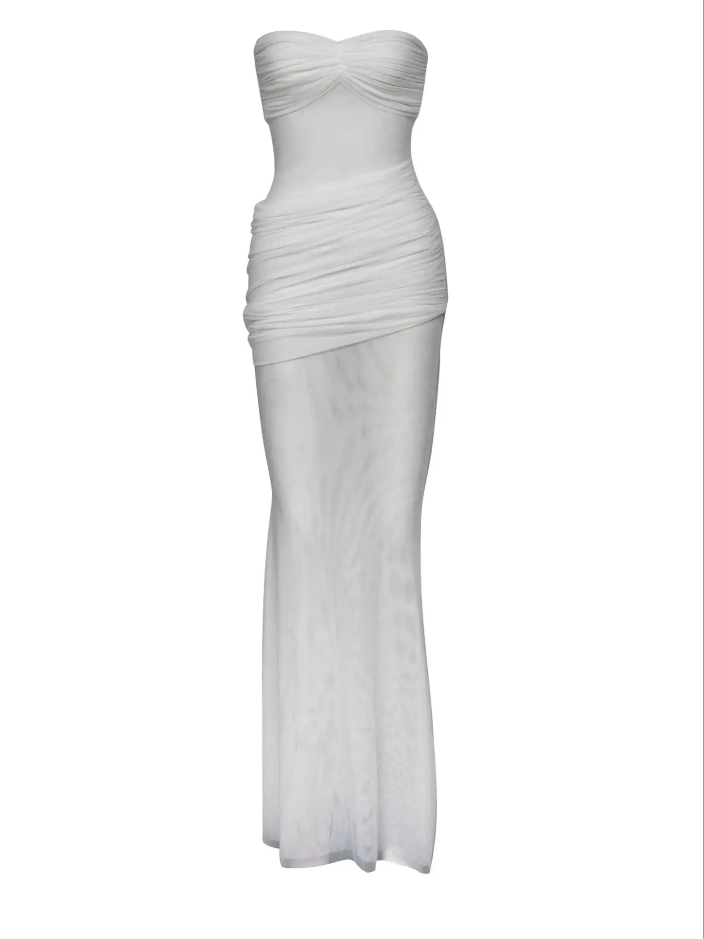 Women's Bandage Sleeveless Maxi Dress - Tummy Control with Mesh Detail
