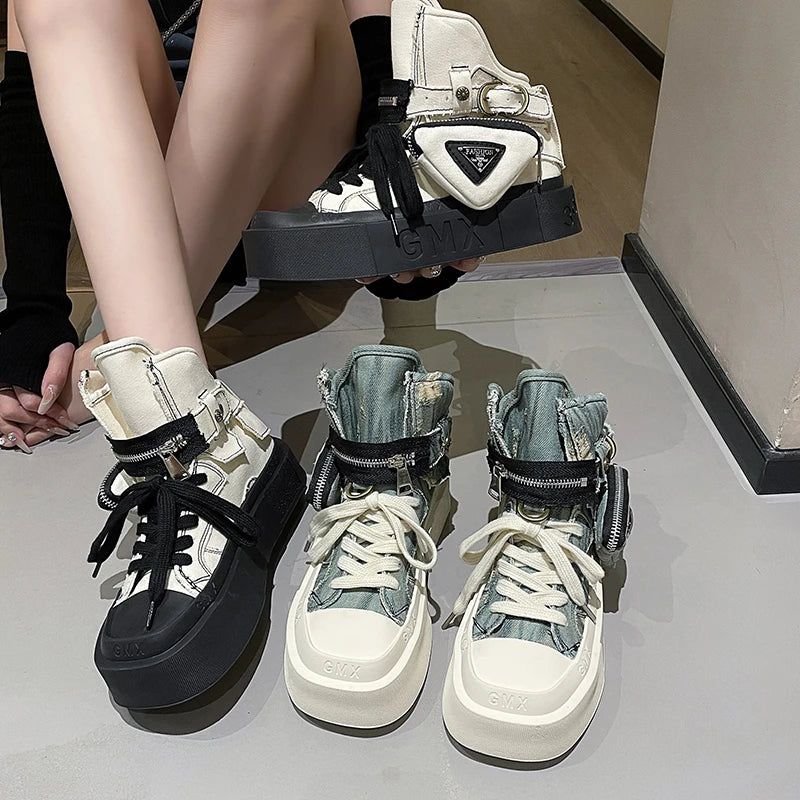 Women's Denim Canvas Platform Shoes