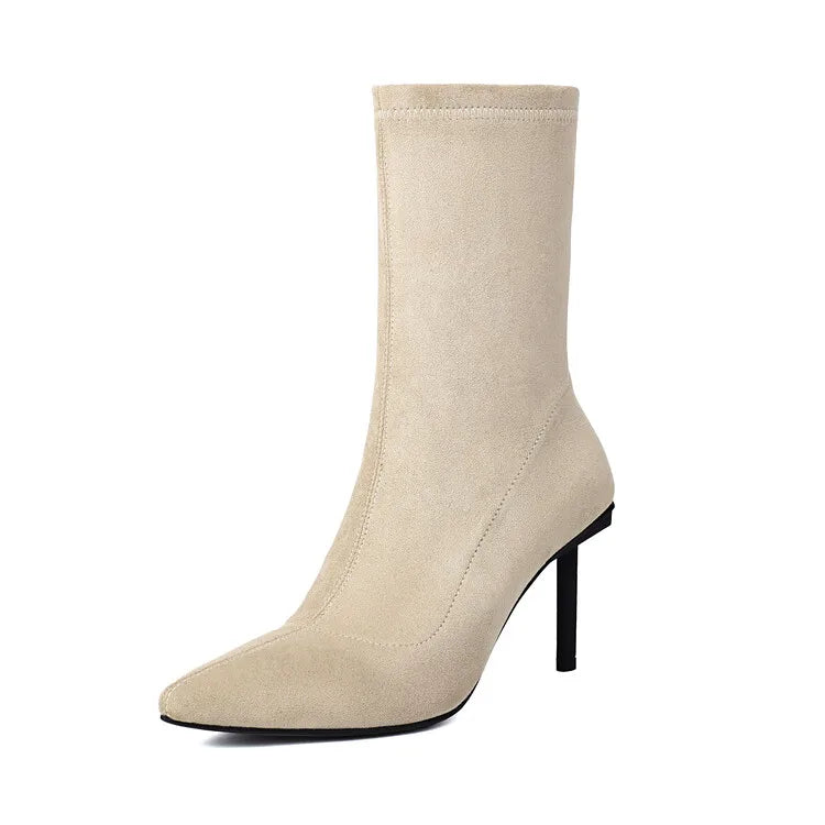 Suede Elastic Ankle Boots