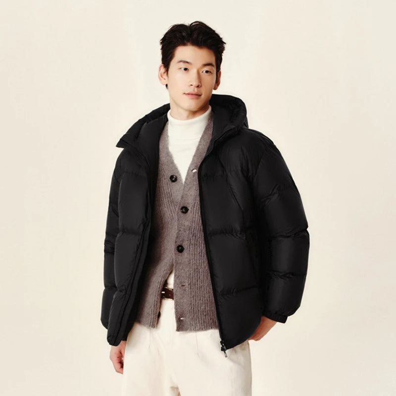 Men's Thermal Three-Proof Hooded Down Jacket - Winter Outerwear