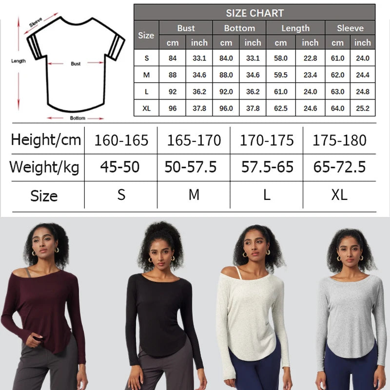 Women's Long Sleeve Yoga Shirt  Lightweight Running Top Loose Breathable Quick Dry Gym Blouse  Sportswear