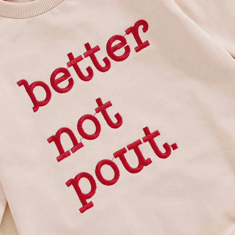 0-18M Baby Girls Bubble Romper Letter Embroidery Round Neck Long Sleeve Sweatshirt Jumpsuit