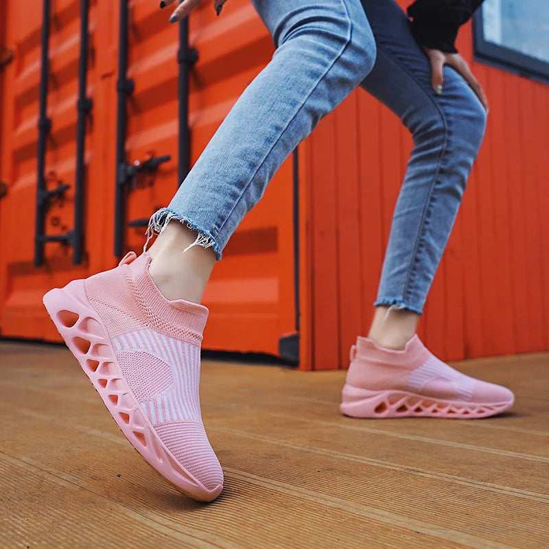 Men's Slip-On Platform Sneakers - Casual Running Sports Trainers