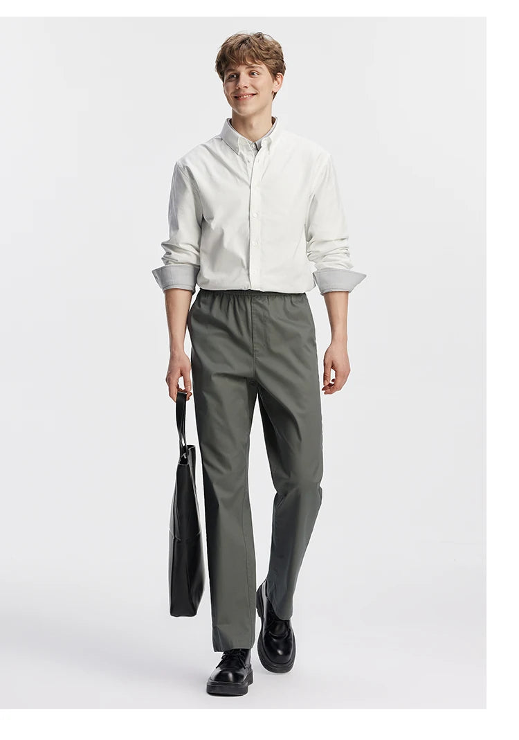 Commute Solid Straight Leg Trousers - Classic Versatile Autumn Pants