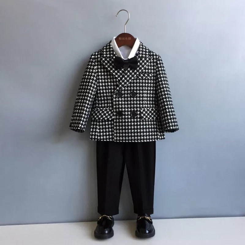 Children's Houndstooth Formal Suit Set