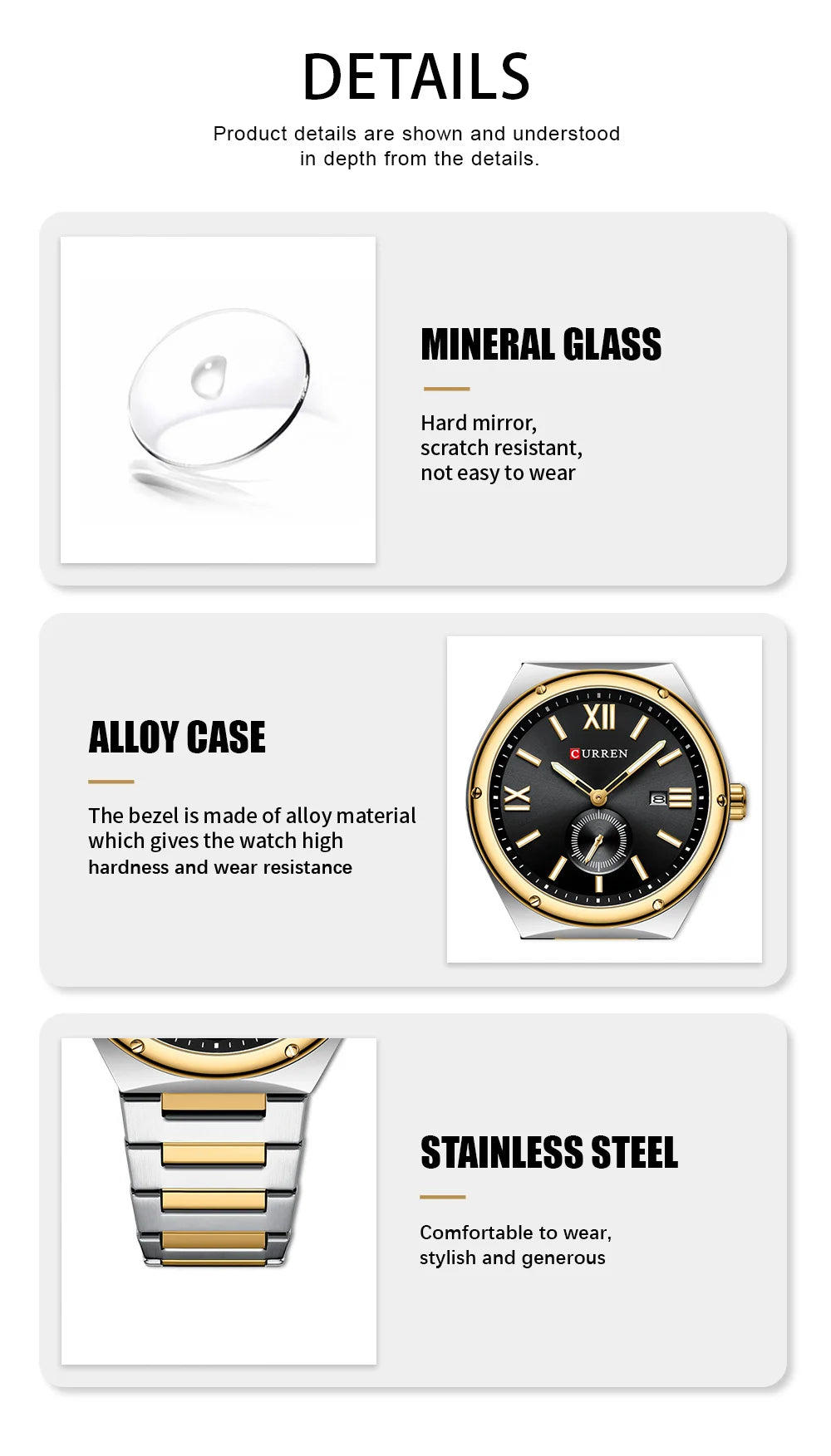 Premium Waterproof Business Watch - Luminous Date Display Stainless Steel Square Quartz