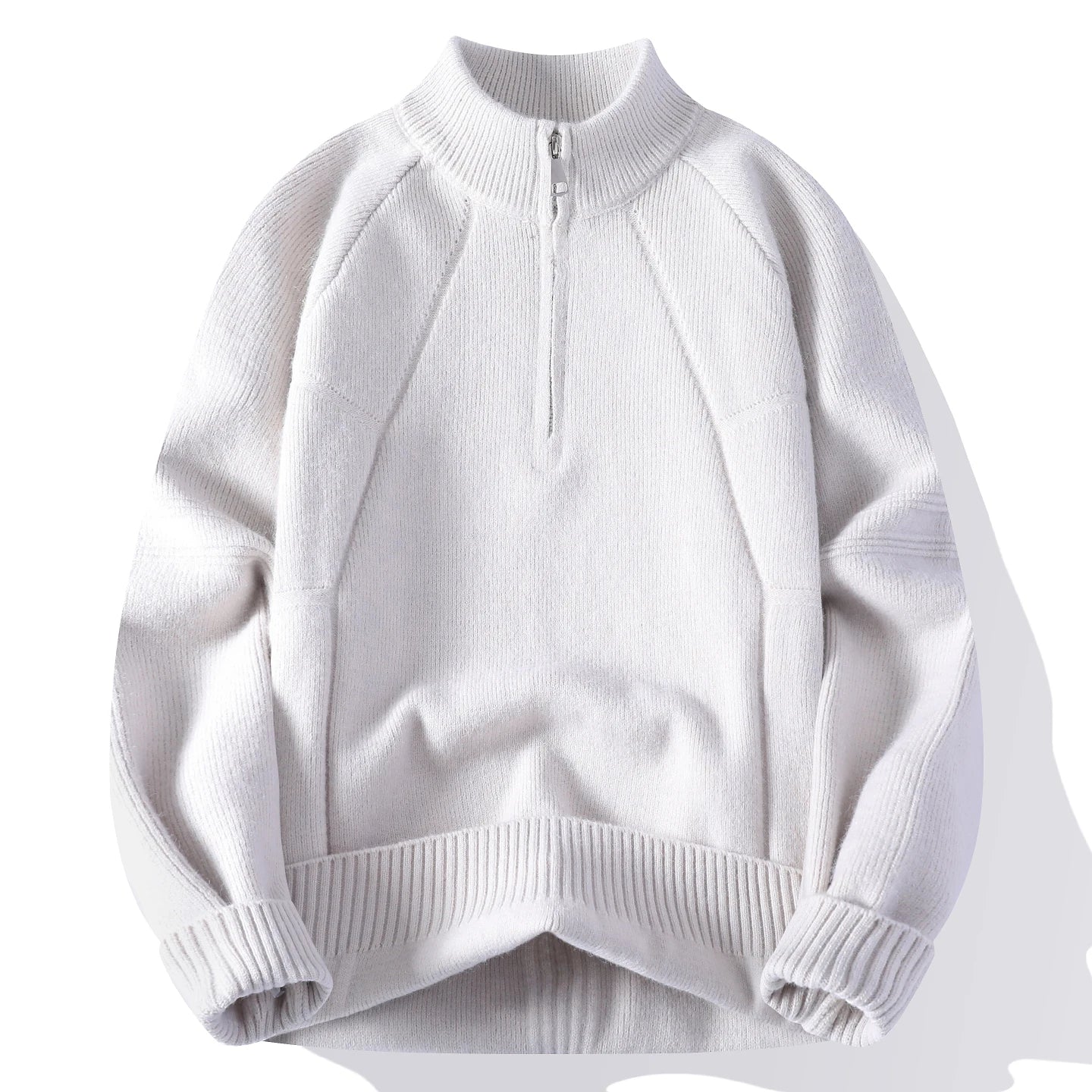 Loose Knit Half Zipper Pullover Sweater