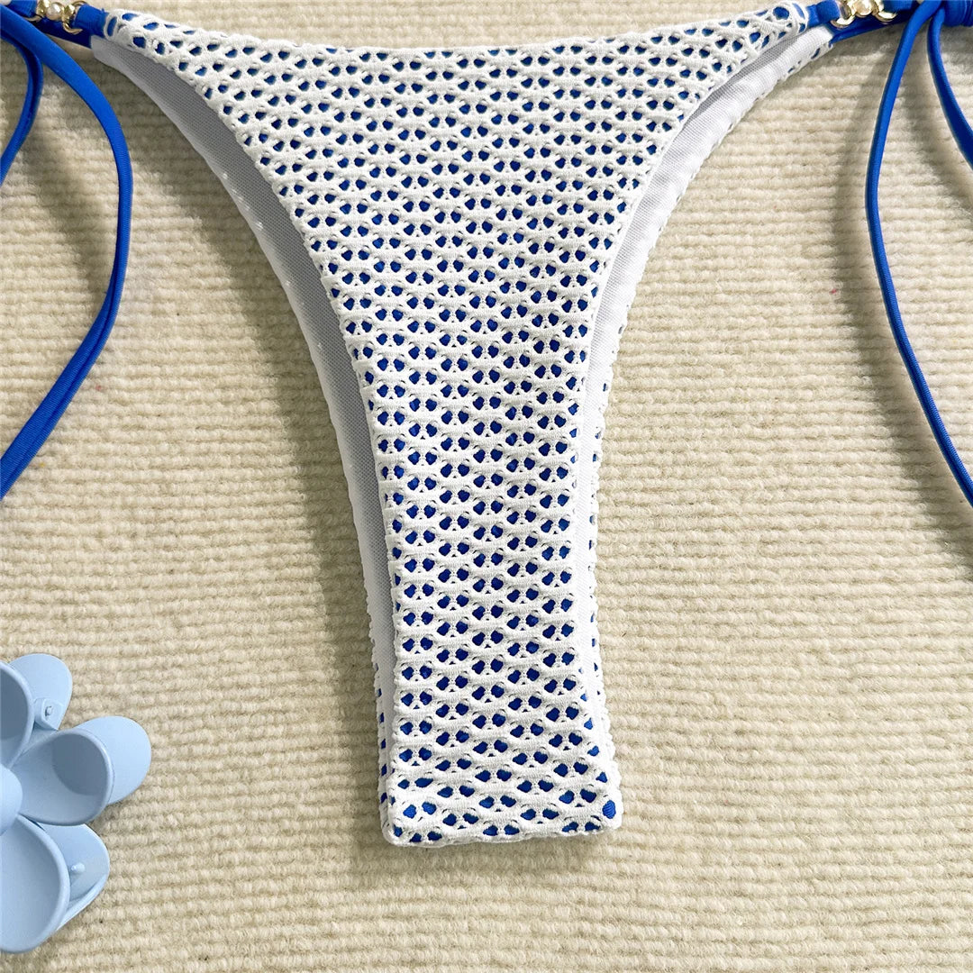 Women's Halter Hollow Out Bikini Swimsuit Two-pieces Bikini Set