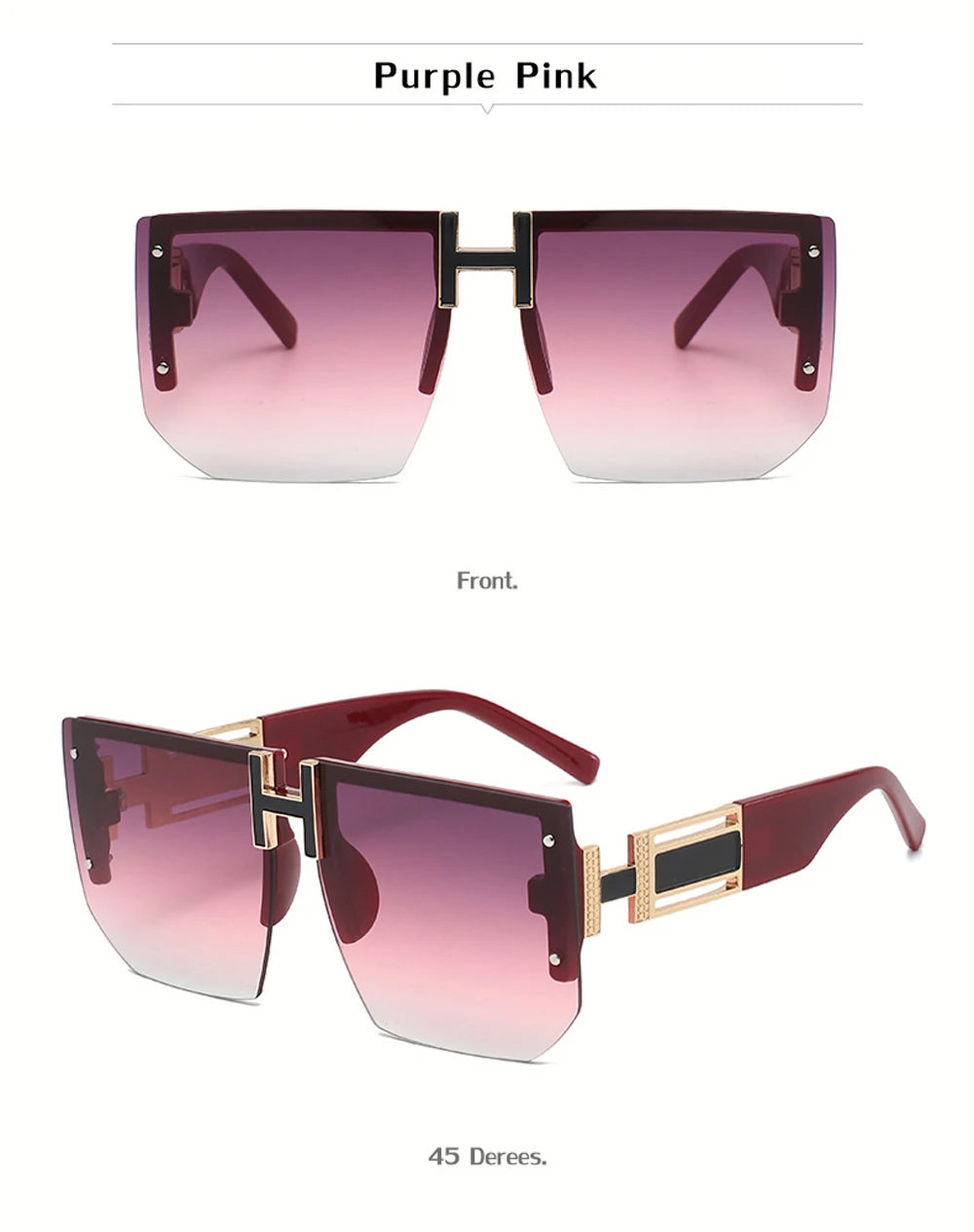 Women's Rimless Square Sunglasses