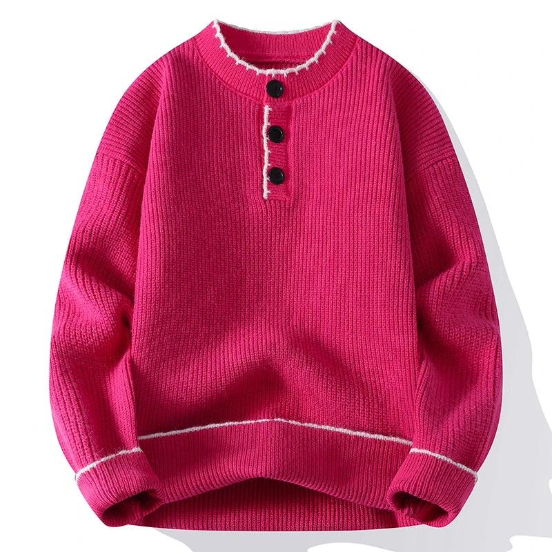 Men's Casual Knit Sweater - Long Sleeve O-Neck Pullover for Autumn Winter