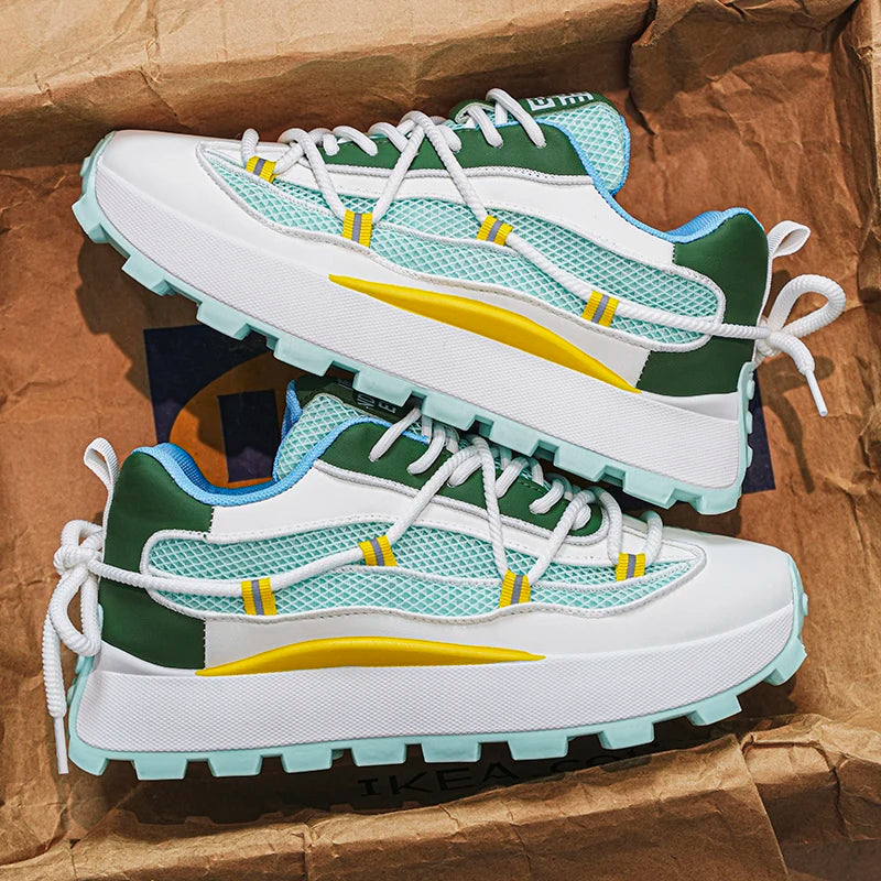 Men's Lightweight Platform Sneakers - Breathable Running Shoes