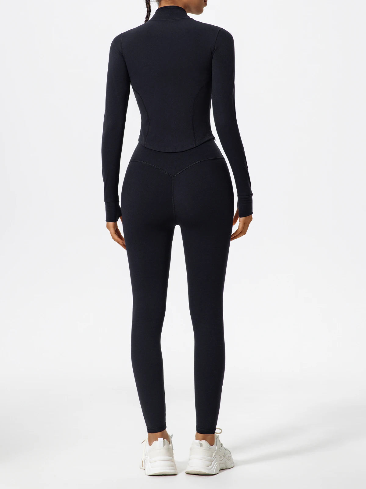 Ultra-Soft 2-Piece Gym Set - Long Sleeve Jacket & High Waist Leggings
