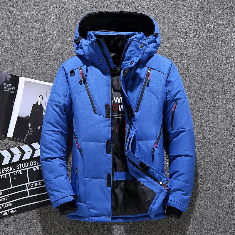 Men's Warm Hooded Thick Slim Fit Puffer Overcoat Thermal Jacket