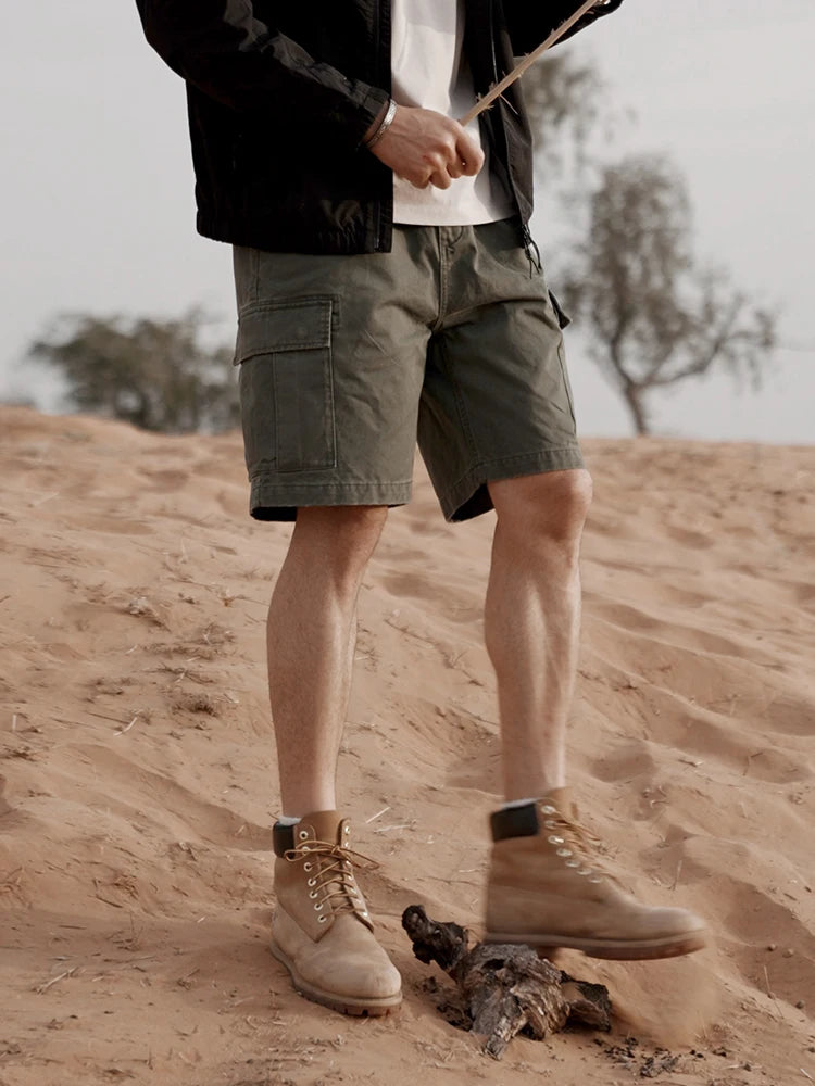 Men's Loose Cargo 320gsm Lightweight Outdoor Vintage 100% Cotton Shorts
