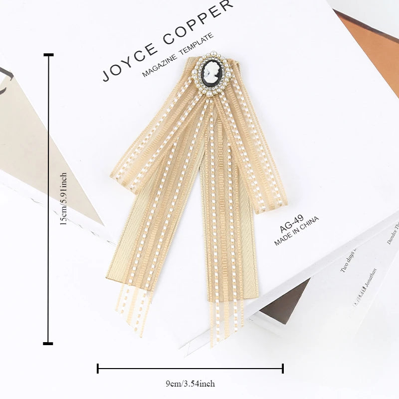 Retro Bow Brooch Pin - Sweet College Style Accessory