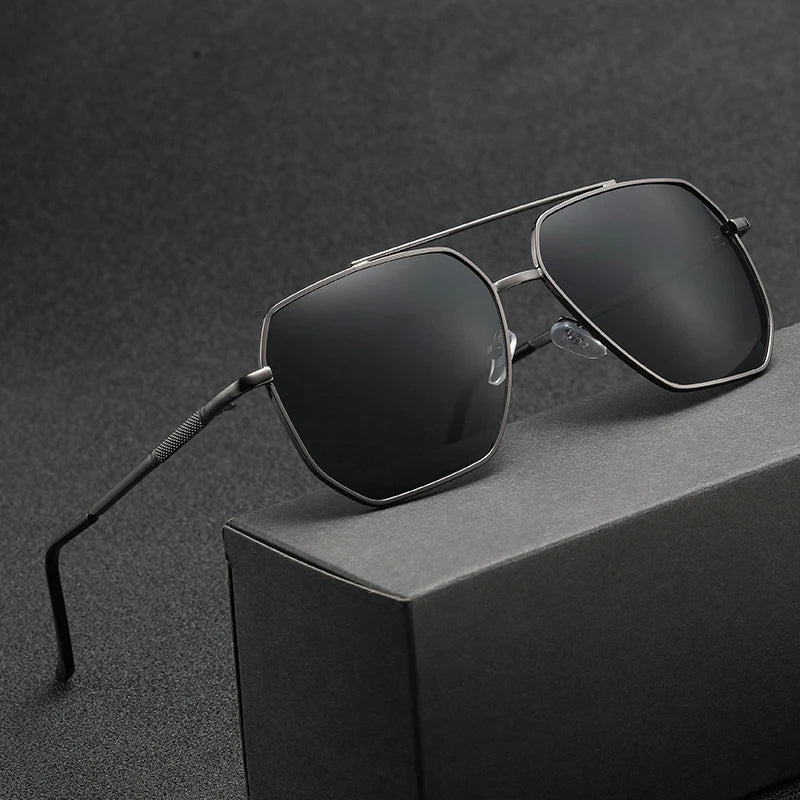 Double Beam Sunglasses - Retro Toad Mirror Driving Eyewear with UV400