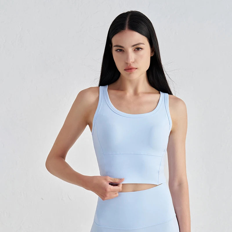 High Support Sports Bra - Breathable Nylon Fitness & Yoga Top