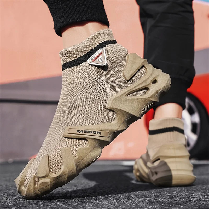 Men's Sports Mesh Slip On Comfortable High Top Shoes Sneakers