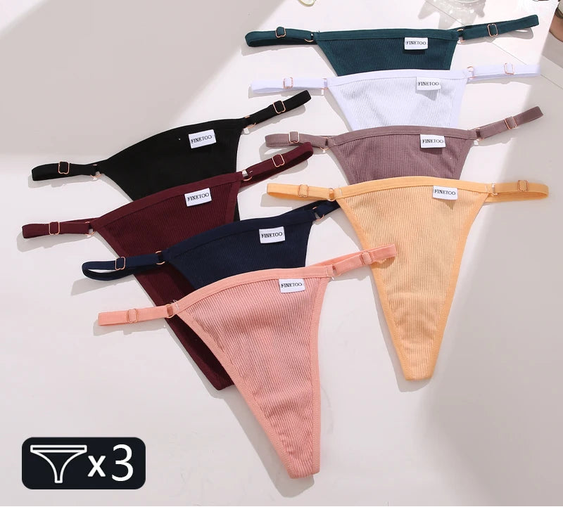 Women's Cotton Thong Underwear 3-Pack