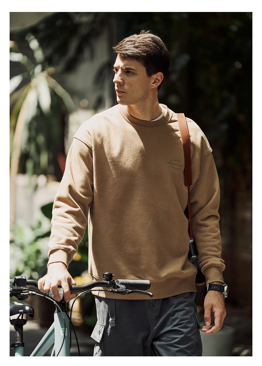 Men's 390g Carbonized Compact Spinning Fabric Pullover Sweatshirt