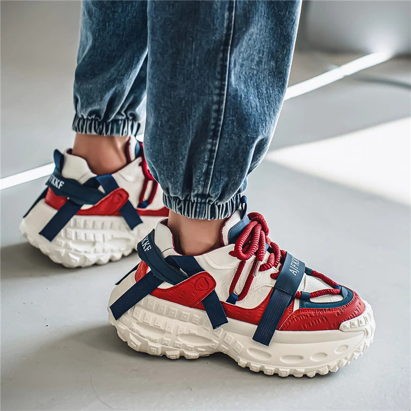 Men's Casual Platform Sports Shoes Lace Up Sneakers