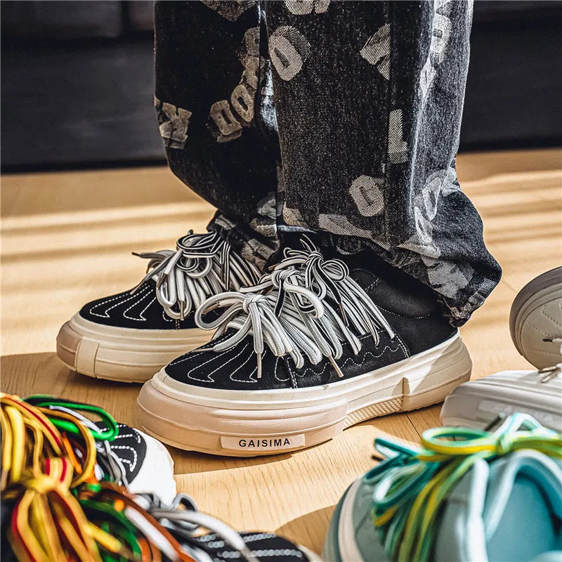Men's Casual strap Design  Skateboard Trainers Sneakers