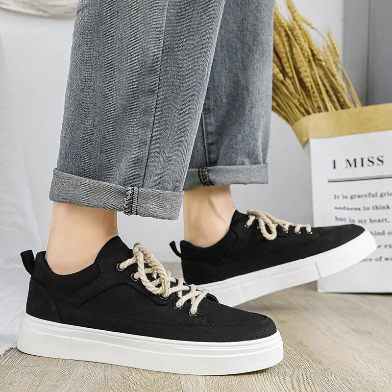 Men's Casual Sneakers Platform Running Shoes Trend Tennis Sports Shoes Flat Outdoor Comfortable Lace Up Vulcanized Sneakers