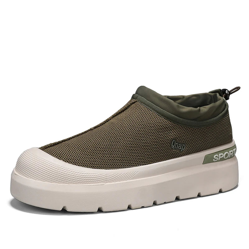 Men's Platform Vulcanized Slip-On Sneakers - Comfortable Running Tennis Shoes