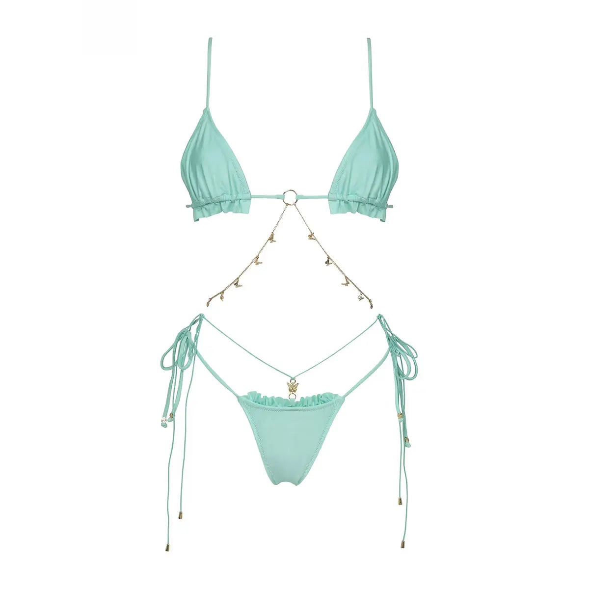 Women's Chain Detail One Piece Swimsuit with Cover Up Set