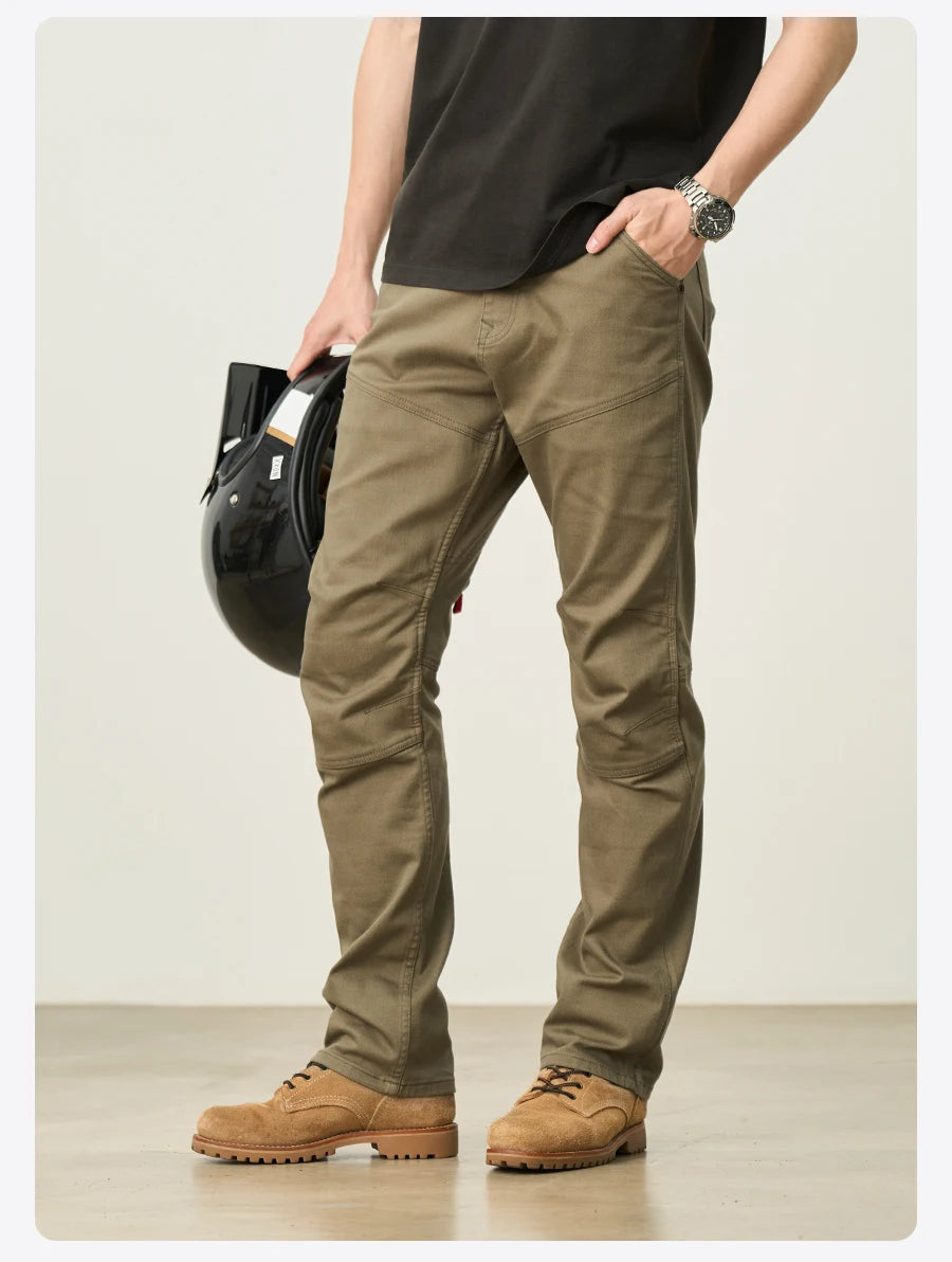 Men's Draping Motorcycle Riding Jeans - Fashion Denim Trousers