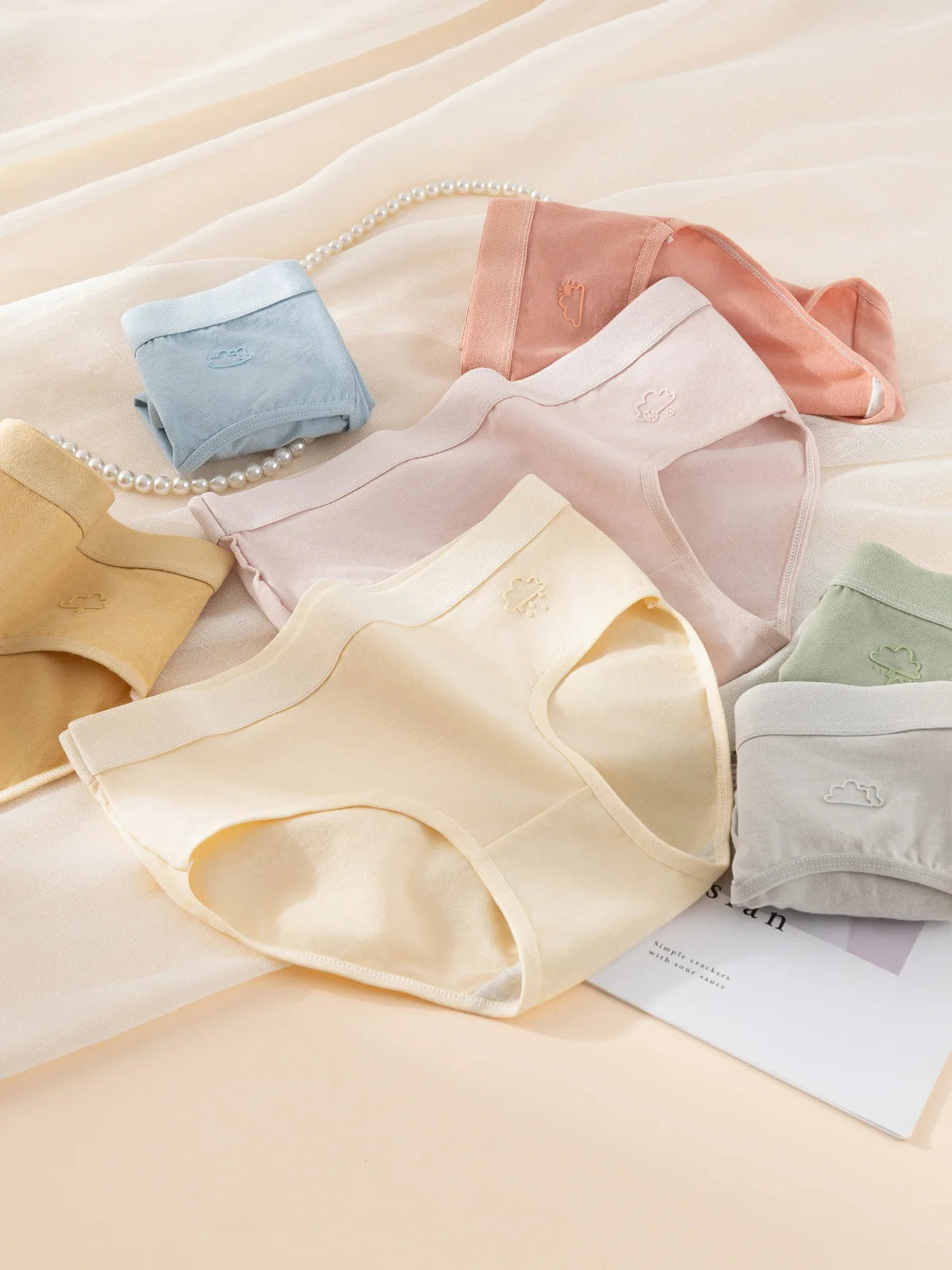 Women's 3Pcs/Set Cotton Sports Underwear  Seamless Panties Low-Waist Solid Briefs  High Stretch Breathable Soft Lingerie