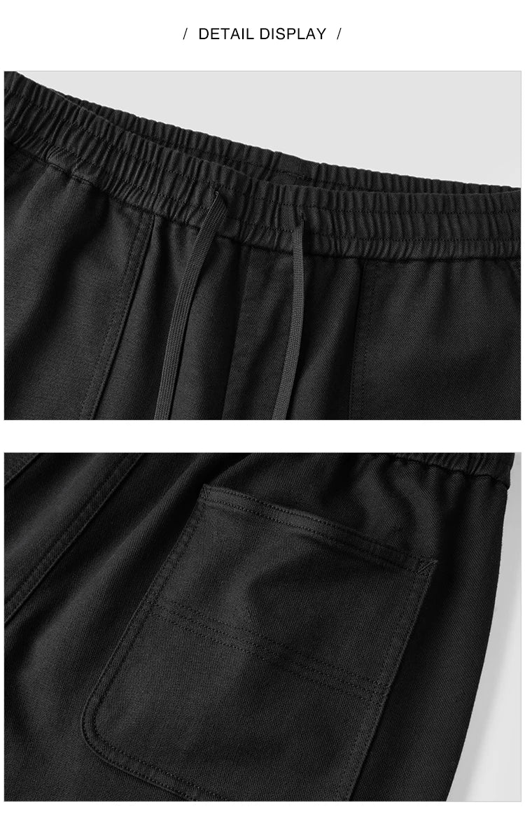 Men's Cargo Jogger Trousers - Drawstring Loose Fit Winter Streetwear Pants