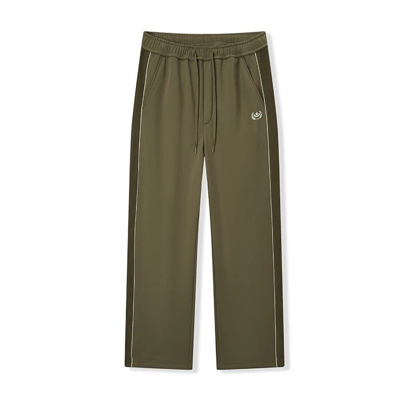 Men's Winter Knit Trousers - Loose Straight Leg Couple Casual Pants Black