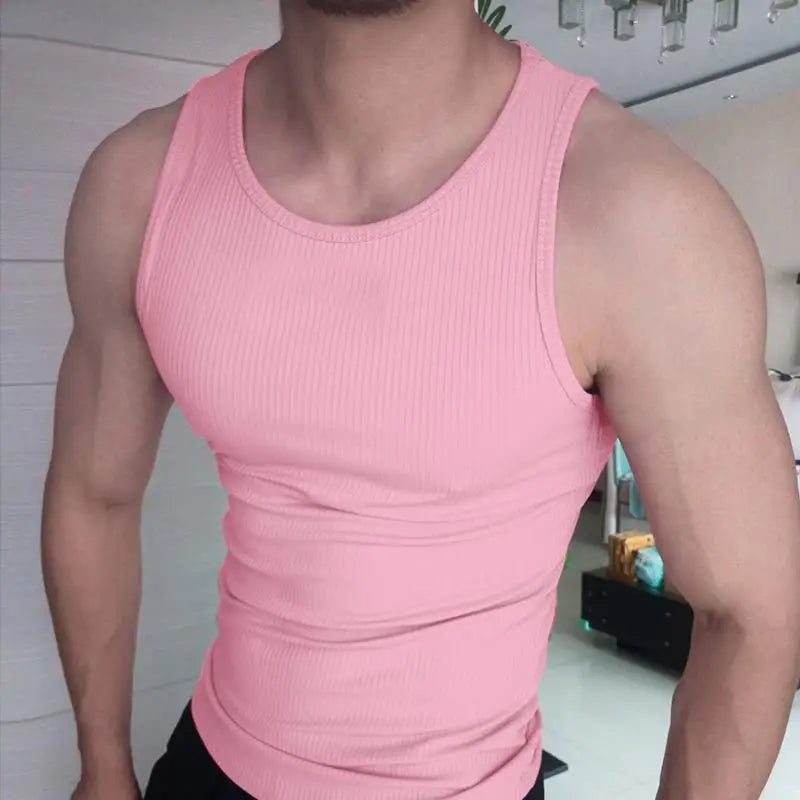 Men's Tank Top Solid Colour Round Neck Sleeveless Summer Vest