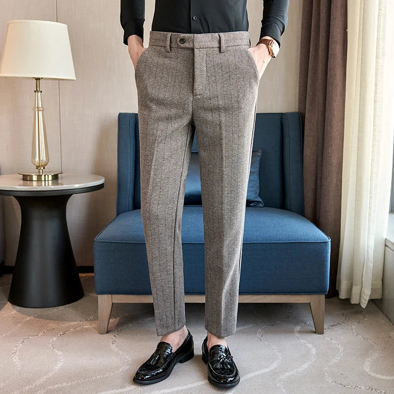 Men's Wool Blend Suit Trousers