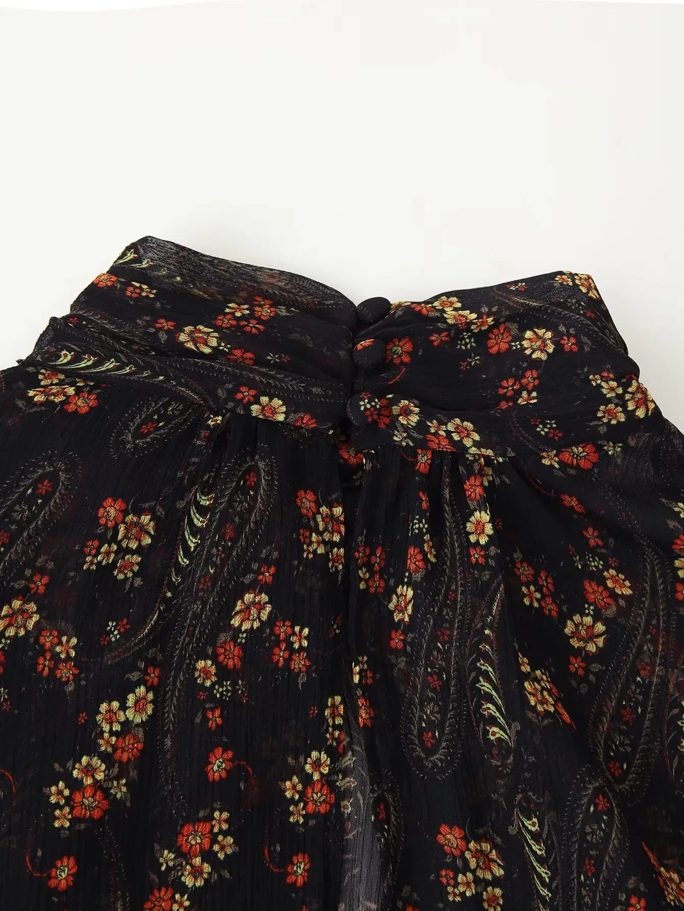 Floral Print High Neck Mini Dress - Long Sleeve Spring Autumn Dress