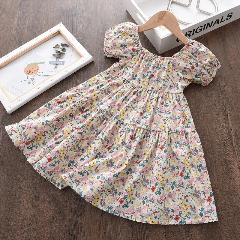 Children's Girls Floral Flowers Costumes Sleeveless Toddler Dress