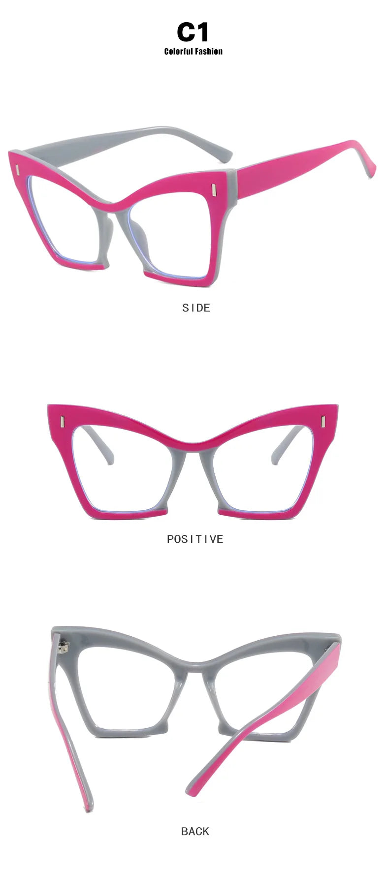 Retro Large Frame Blue Light Blocking Glasses for Women