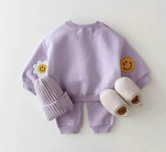 Children's Baby, Girls Boys Pullover Sweatshirt Top and Pant 2PCS Set