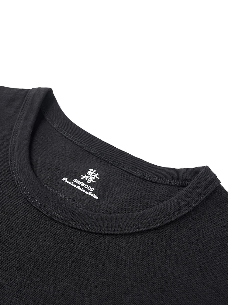 Men's Heavyweight Cotton T-Shirt with Letter Embroidery