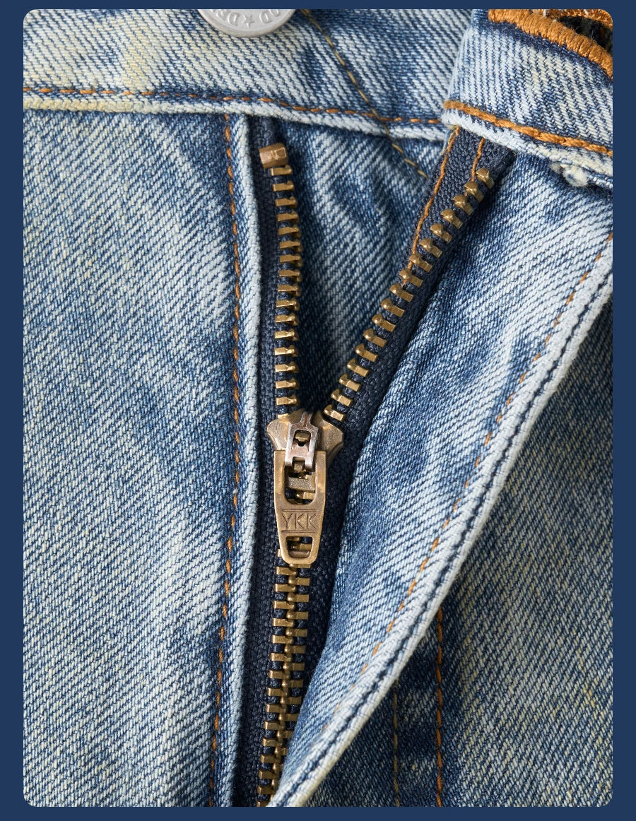 Men's Bootcut Jeans - Vintage Washed Denim with Stretch
