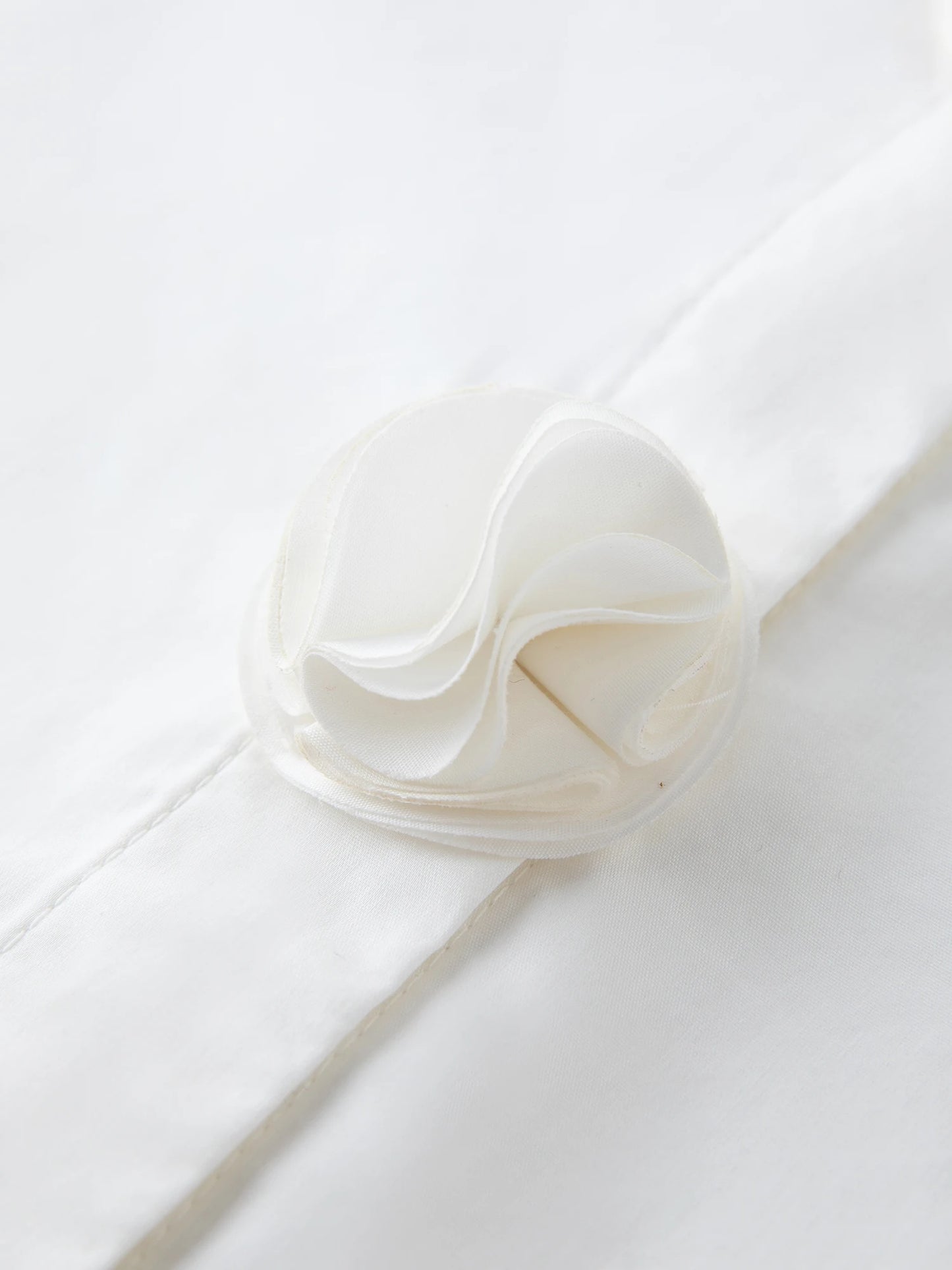 Plus Size Petal Design Shirt - French-Inspired Commuter Blouse