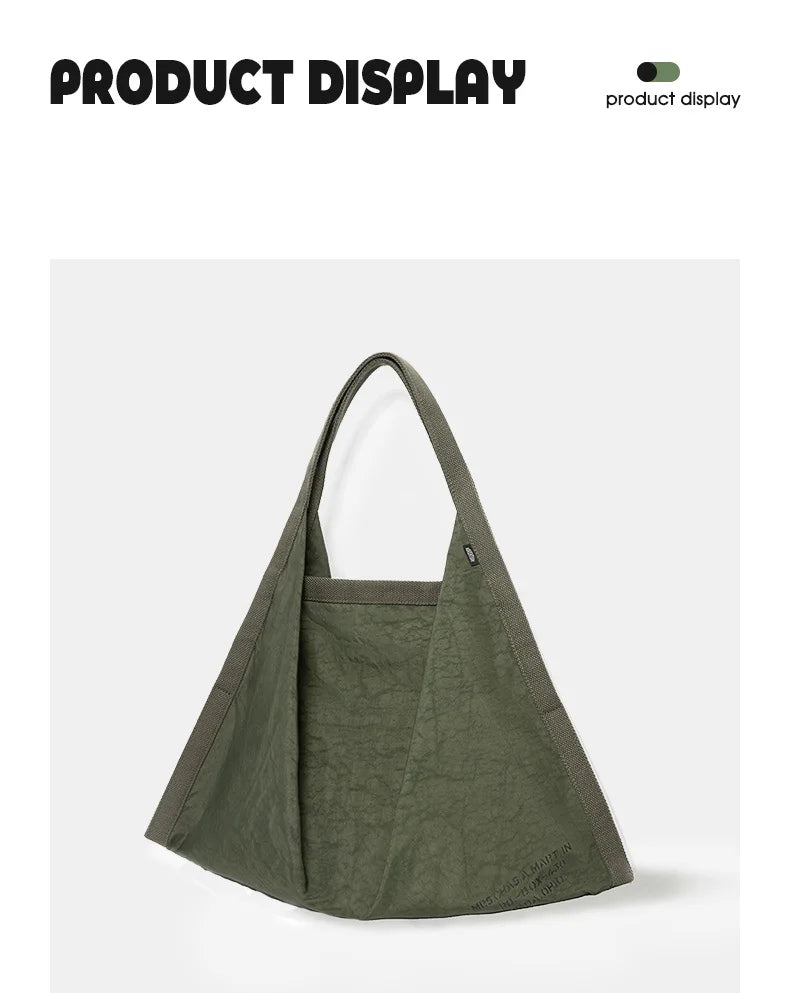Women's Vintage Nylon Handbags Large Capacity Waterproof Shoulder Bag Retro Tote Bag