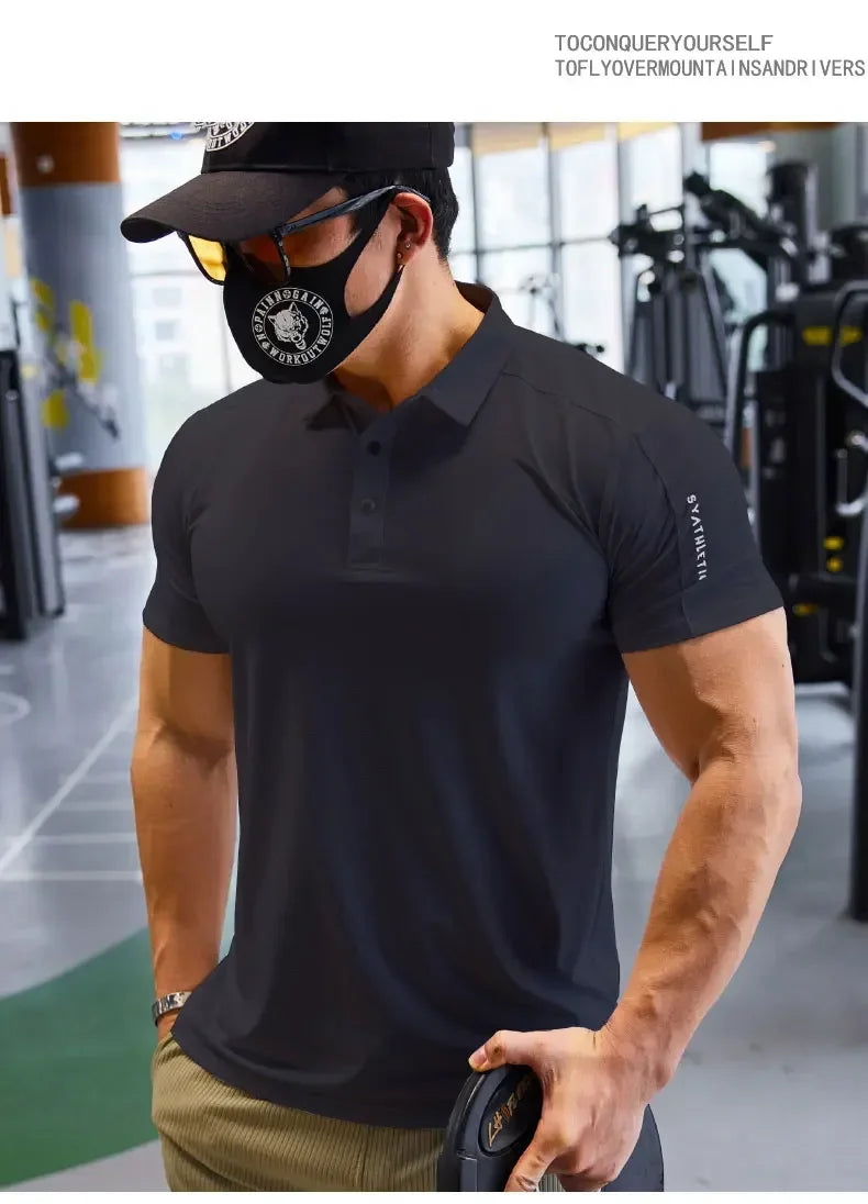 Men's Running Top Muscle Fit Short Sleeve Jogging Compression Fitness Workout T-shirt
