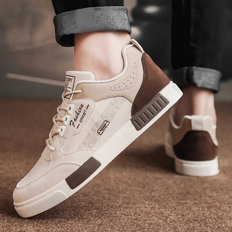 Men's Casual Flat Sneakers - Simple Design Trainers